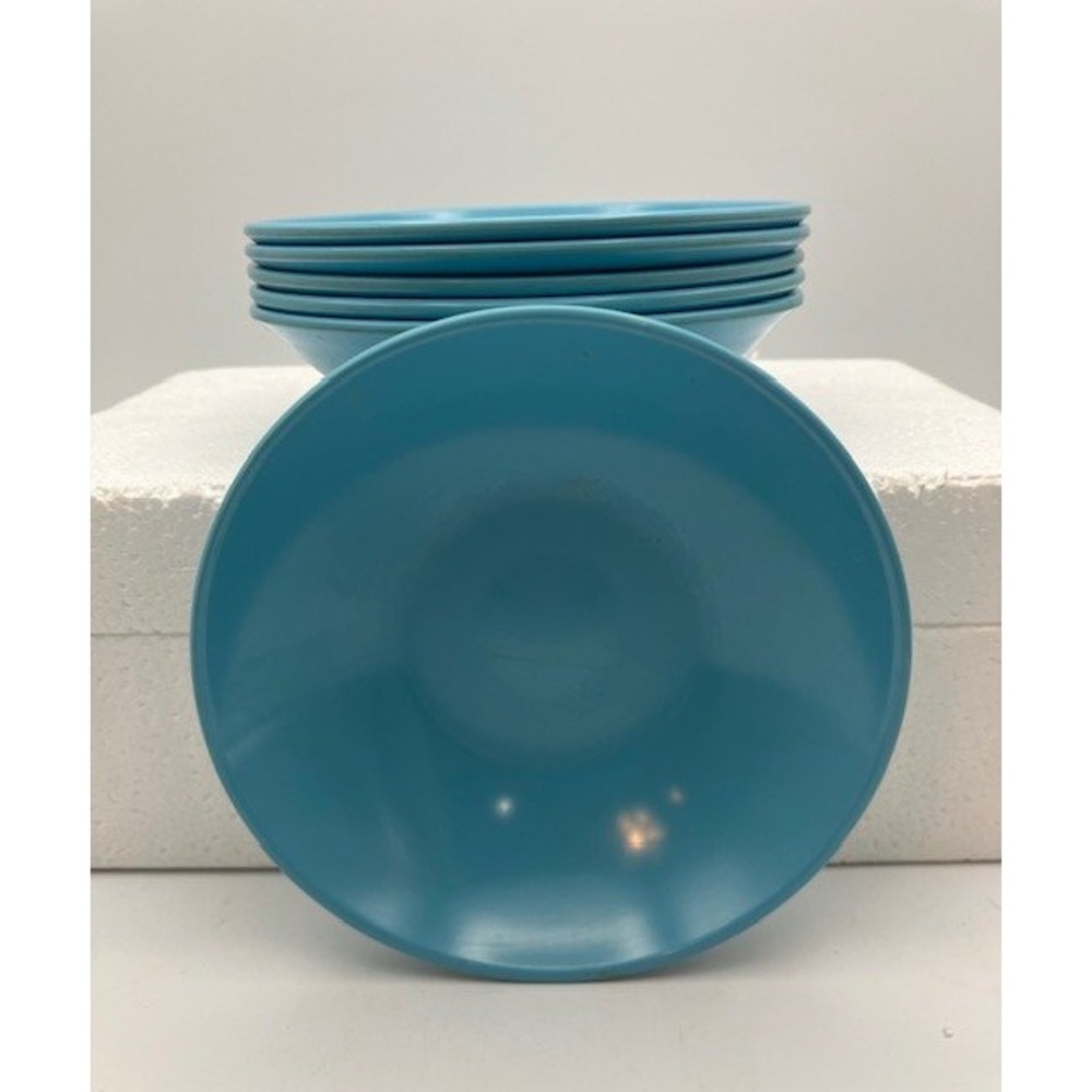 Stetson Melamine Lincoln Illinois Blue‎ Small Bowls Set of 6 4.75" Diameter